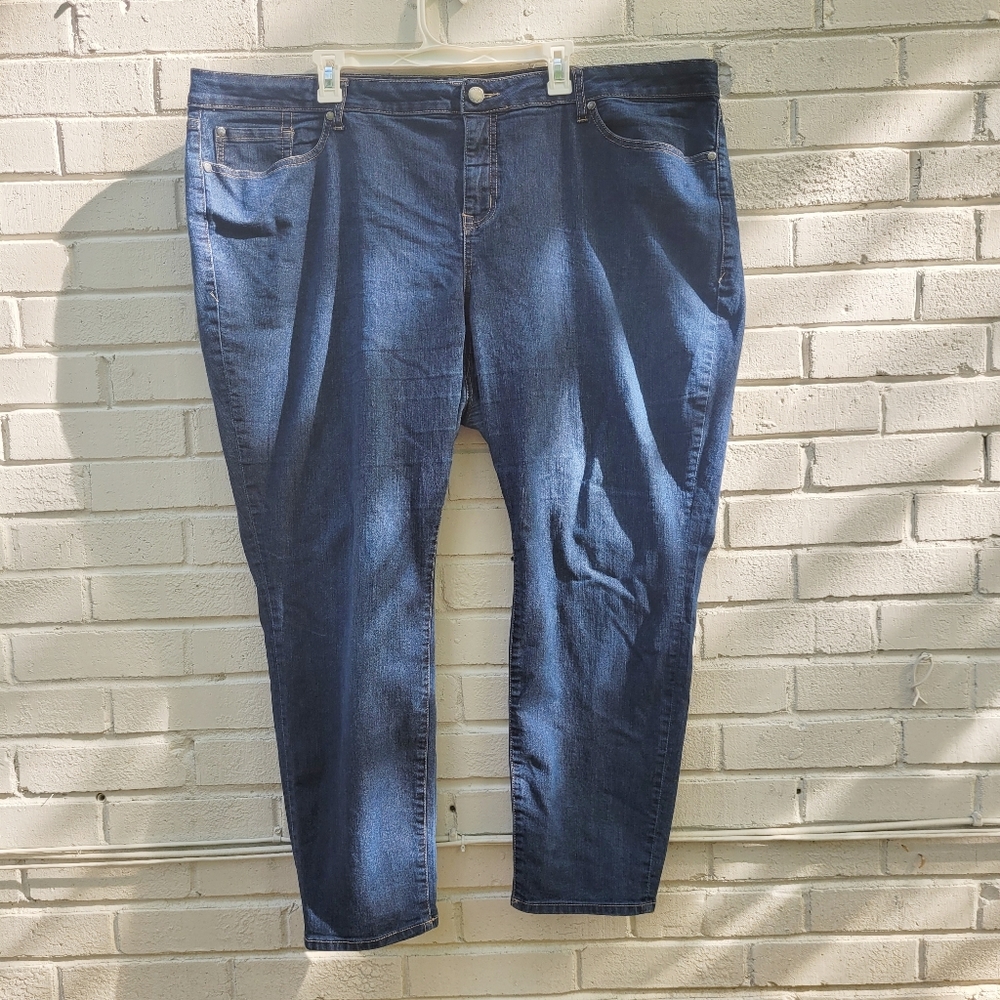 Torrid Skinny Jeans Dark Wash Mid Rise Plus Size Size 26 Short - Picture 3 of 13